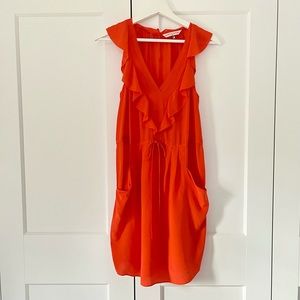Rebecca Taylor orange vacation/summer silk dress sz 4